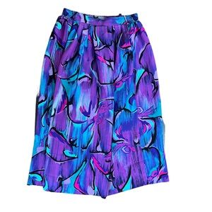 Campus Casuals of California purple, blue, pink midi skirt vintage retro
